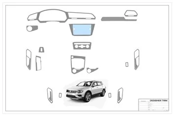 Volkswagen Tiguan 2018-2024 3D Decor de carlinga su interior del coche 21-Partes