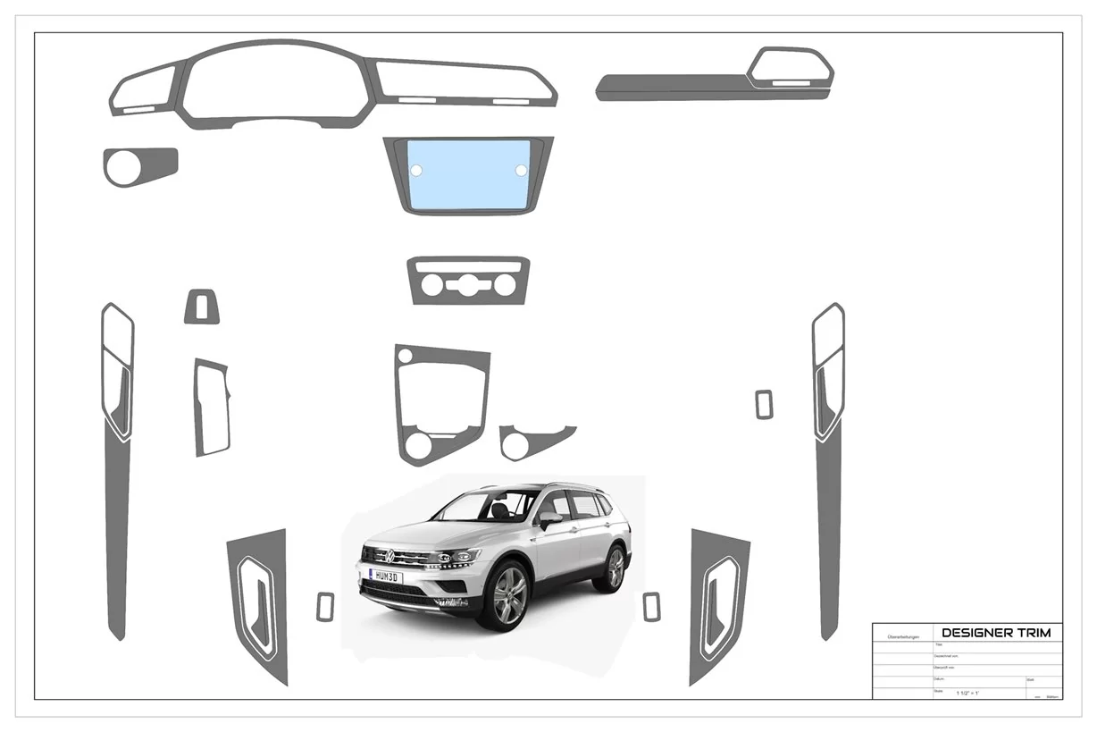Volkswagen Tiguan 2018-2024 3D Inleg dashboard Interieurset aansluitend en pasgemaakt op he 27-Parts