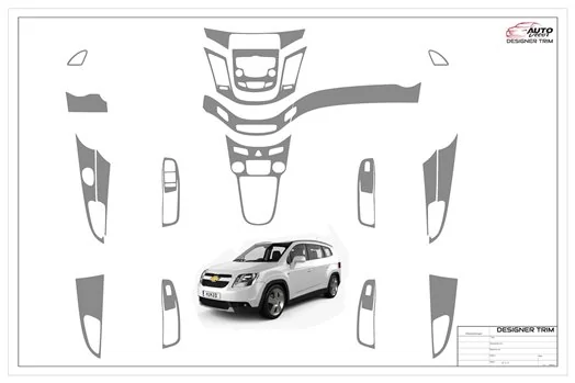 Chevrolet Orlando 2012-2015 Mascherine sagomate per rivestimento cruscotti 19 Decori