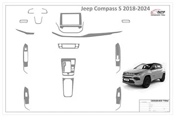 Jeep Compass S 2022-2025 3D Decor de carlinga su interior del coche 24-Partes