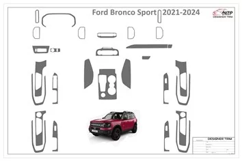 Ford Bronco Sport 2021-2024 3D Interior Dashboard Trim Kit Dash Trim Dekor 29-Parts