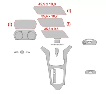 Plantilla de corte para envolver el interior del automóvil BMW 3 F40 2019