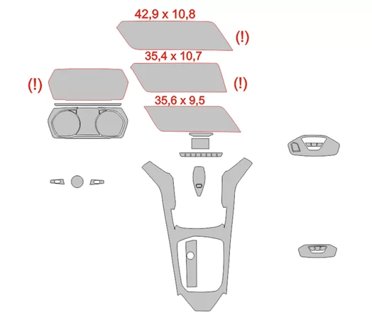 BMW 3 F40 2019 Car Interior Wrap Cutting Template