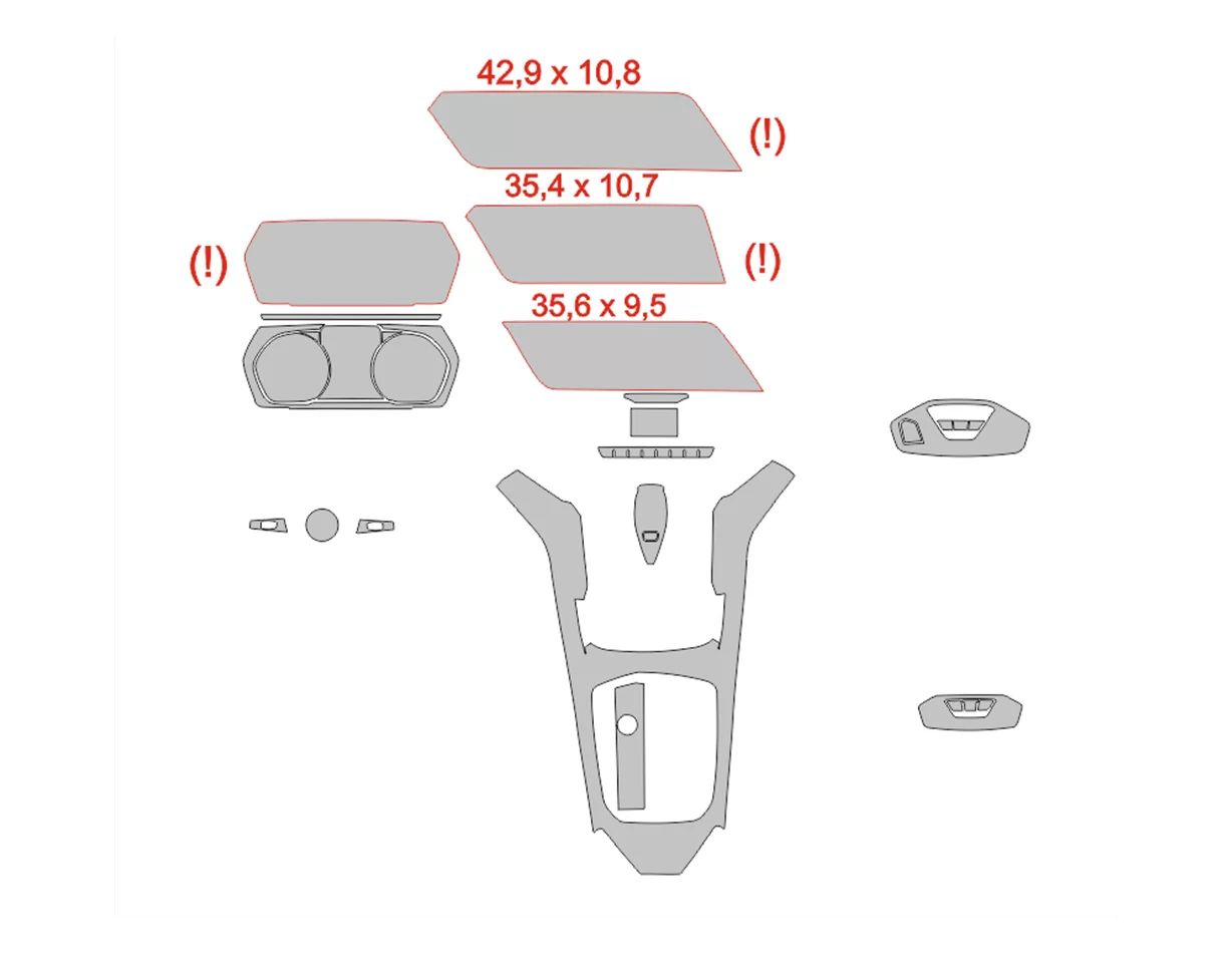 BMW 3 F40 2019 Car Interior Wrap Cutting Template