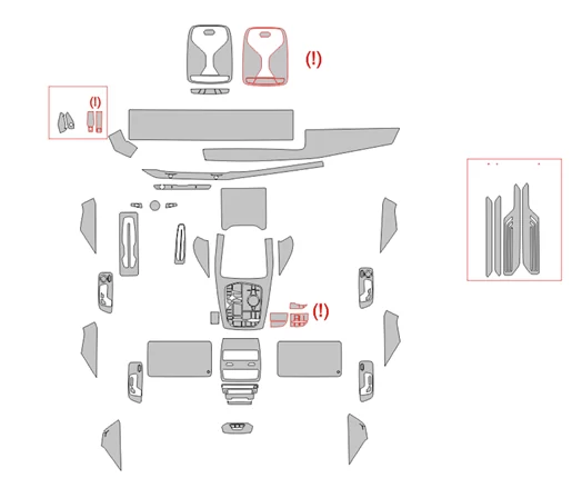 BMW X7 G07 2022 Car Interior Wrap Cutting Template