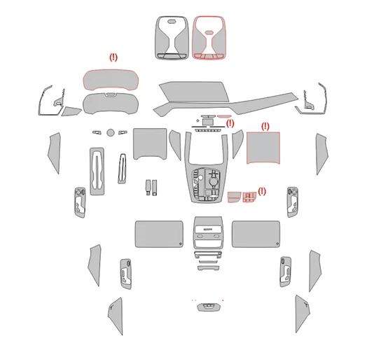 BMW X7 G07 2019 auto-interieur wrap snijsjabloon