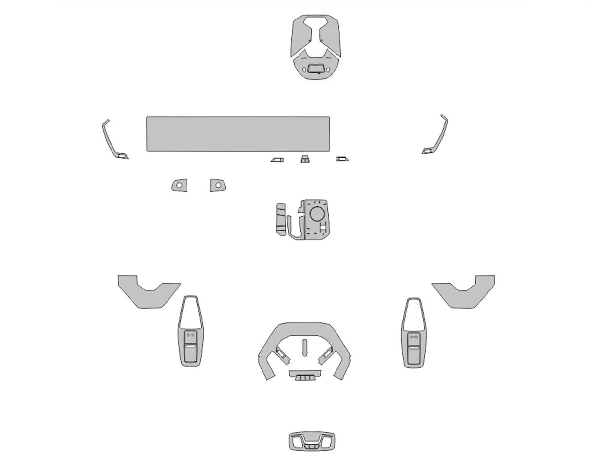 BMW iX I20 2019 Car Interior Wrap Cutting Template