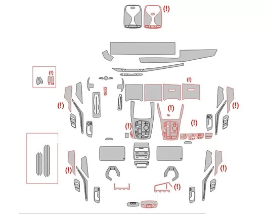 BMW X6 G06 2023 Car Interior Wrap Cutting Template