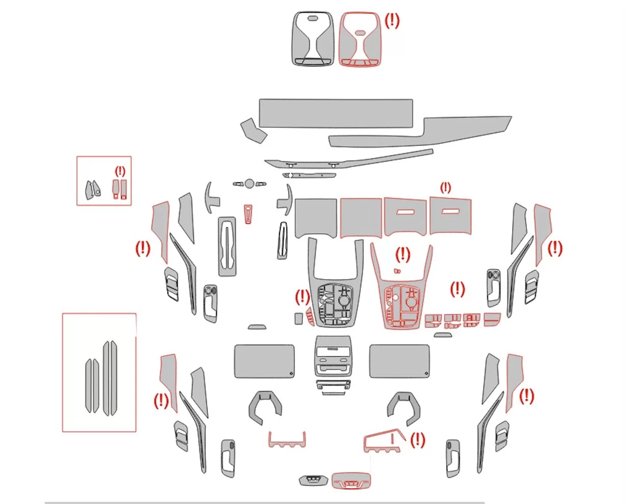 BMW X6 G06 2023 Car Interior Wrap Cutting Template