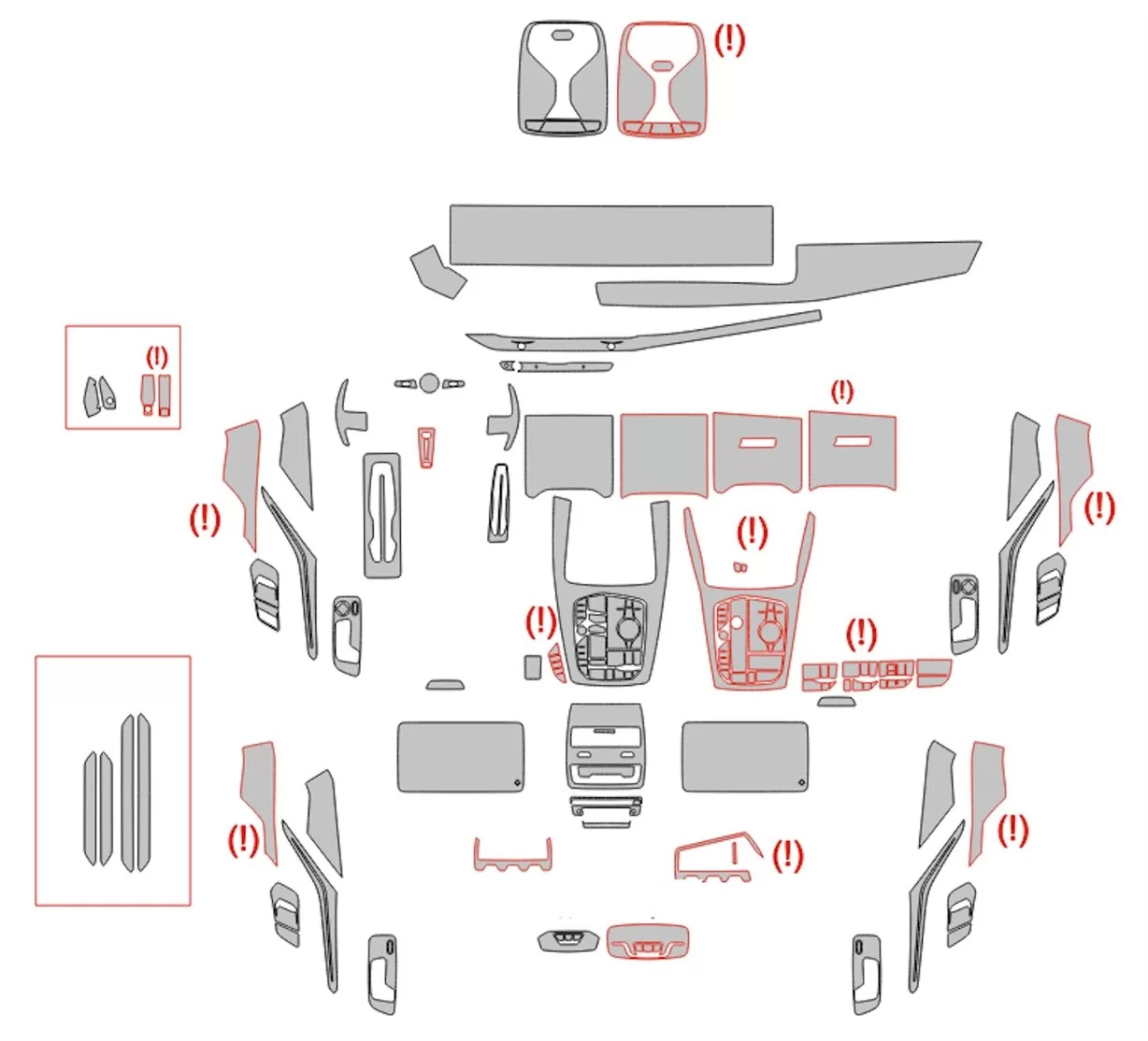 BMW X6 G05 2023 auto-interieur wrap snijsjabloon