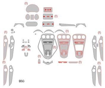 Mercedes-Benz C-Class AMG W205 2014 Interior Wrap Cutting Template