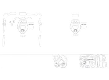 Plantilla de corte para envolver el interior del Mercedes-Benz Clase C AMG W205 2014