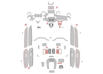 Mercedes-Benz V-Klasse 2014 Interieur Wrap Snij Sjabloon