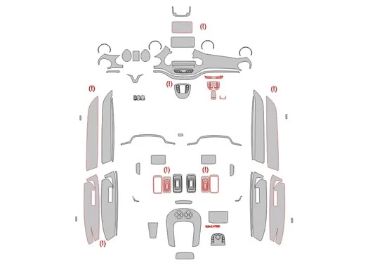 Modello di taglio per rivestimento interno Mercedes-Benz Classe V 2014