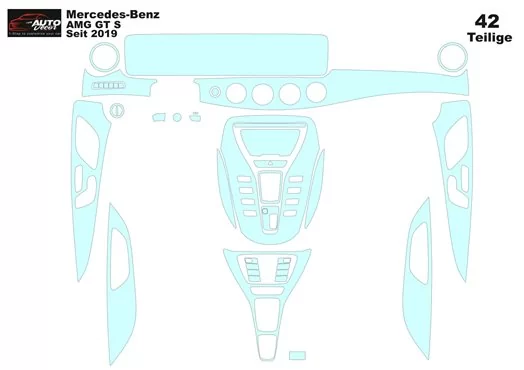 Plantilla de corte para envolver el interior del Mercedes-Benz AMG GT 2014