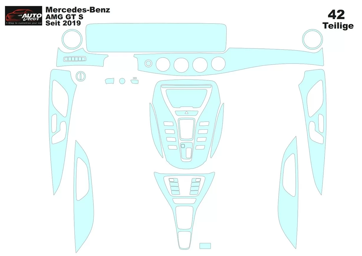 Mercedes-Benz AMG GT 2014 Interior Wrap Cutting Template