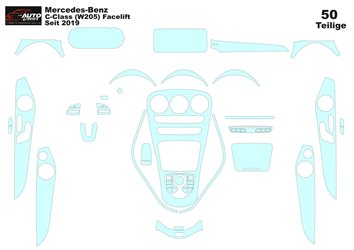 Modèle de découpe de revêtement intérieur Mercedes-Benz Classe C AMG W205 2014