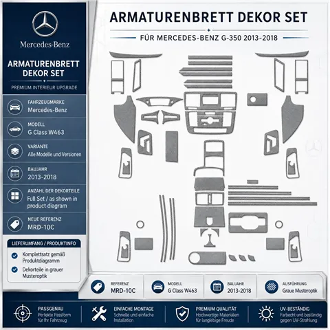 Mercedes Benz G Class W463 2013-2018 set completo, compatibile OEM kit cruscotto 3D