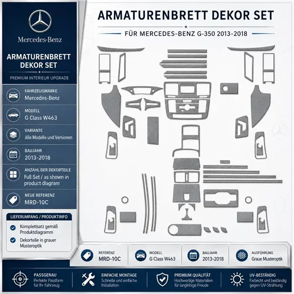 Mercedes Benz G Class W463 2013-2018 complete set, OEM-conform 3D dashboard sierlijstset