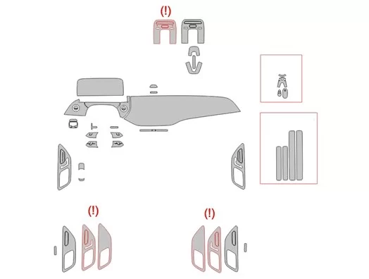 Mercedes-Benz E-Klasse W214 2023 Interieur Wrap Snijsjabloon