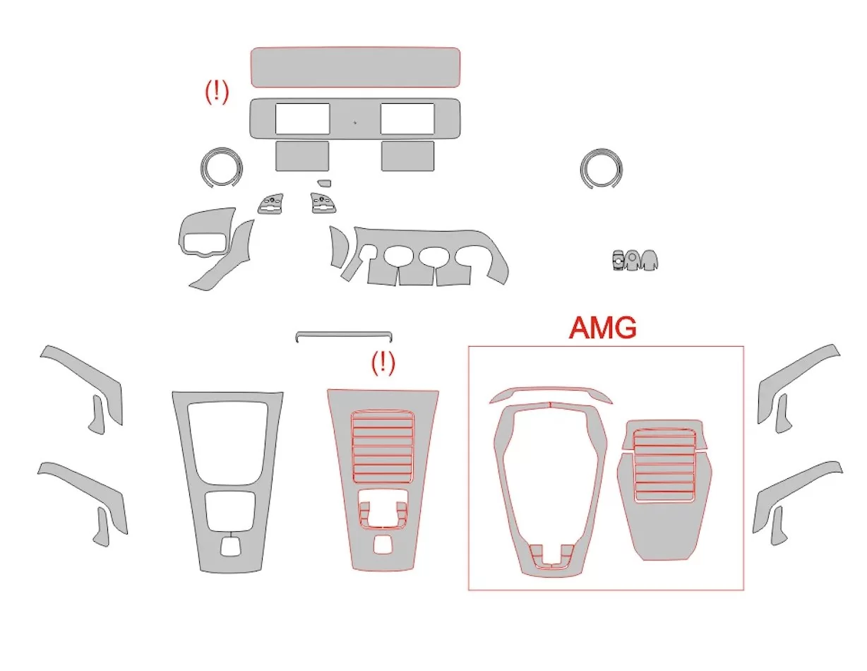 Mercedes-Benz CLA-Class C118 2019 Interior Wrap Cutting Template