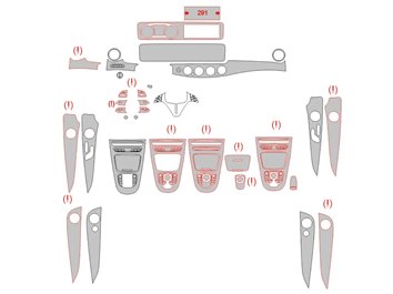 Mercedes-Benz E-Class W213 2016 Interior Wrap Cutting Template