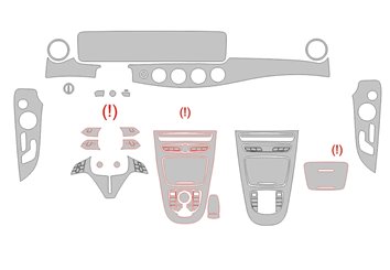 Plantilla de corte para envolver el interior del Mercedes-Benz Clase E Coupé C238 2016