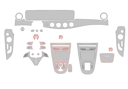 Plantilla de corte para envolver el interior del Mercedes-Benz Clase E Coupé C238 2016