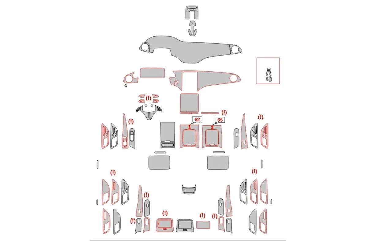 Mercedes-Benz EQS 2021 Interieur Wrap Snijsjabloon