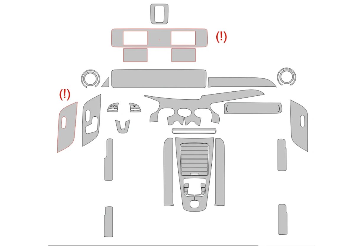 Mercedes-Benz GLB-Class X247 2019 Interior Wrap Cutting Template