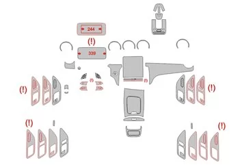 Plantilla de corte para envolver el interior del Mercedes-Benz GLC-Class X254 2022