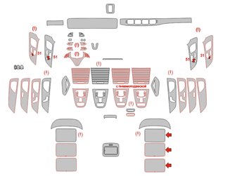 Modello di taglio per rivestimento interno Mercedes-Benz GLE-Class W167 2018