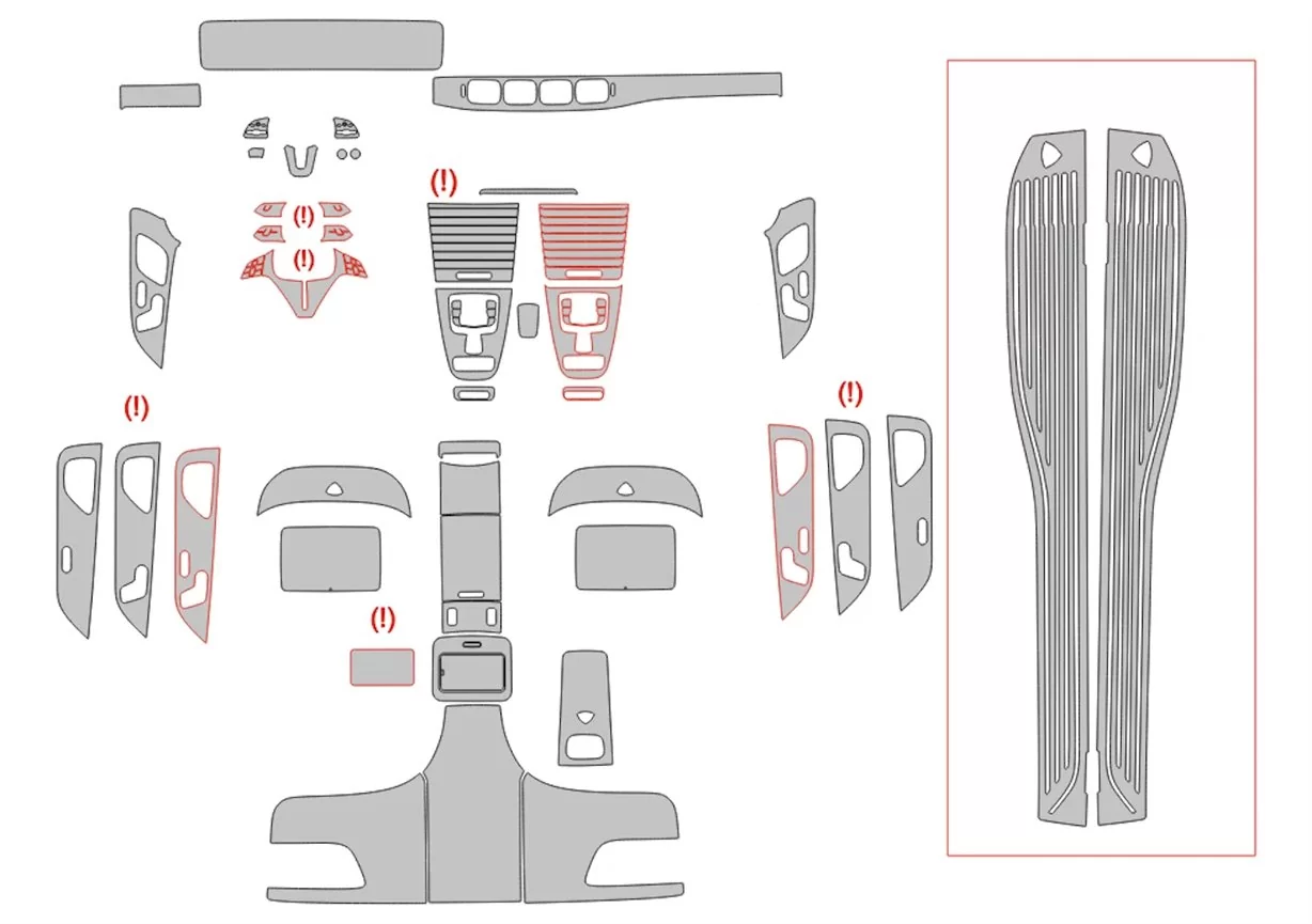 Modello di taglio per rivestimento interno Mercedes-Benz GLS-Class X167 2019