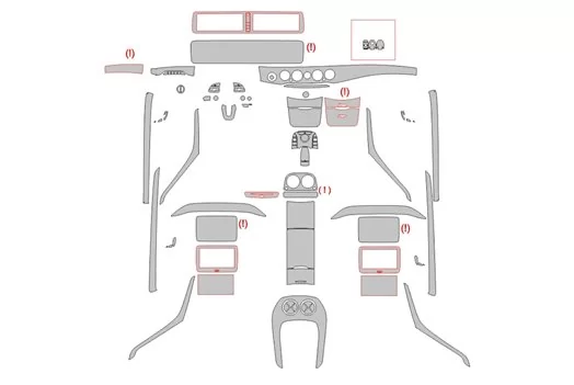 Mercedes-Benz S-Klasse W222 2013 Interieur Wrap Snijsjabloon