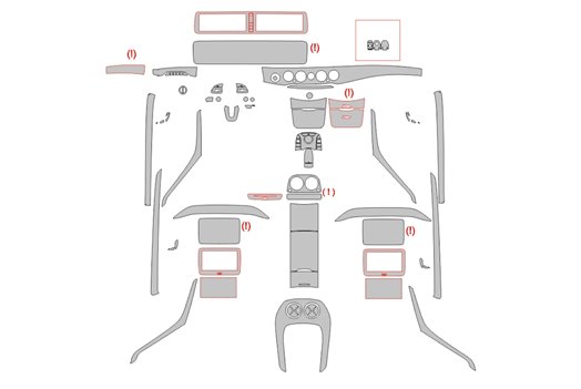 Mercedes-Benz S-Klasse W222 2013 – Schneidevorlage für Innenraumfolierung