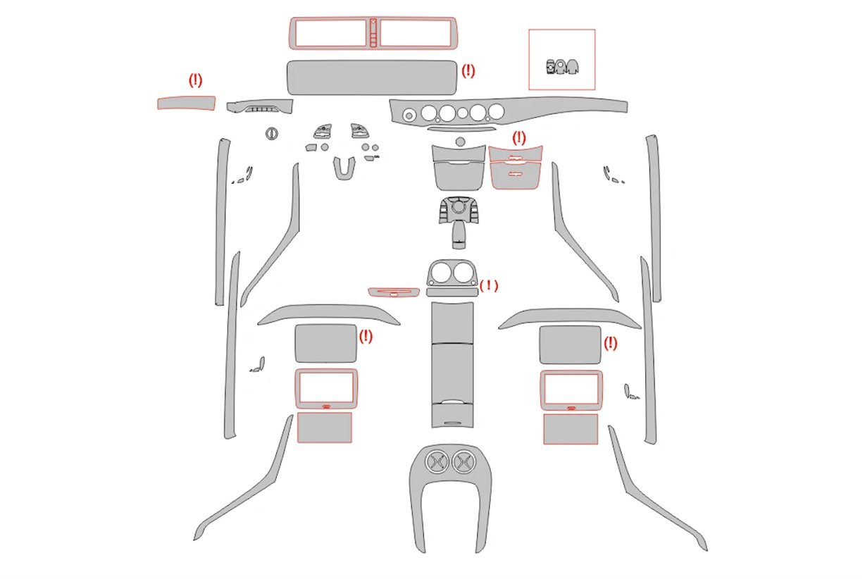 Mercedes-Benz S-Class W222 2013 Interior Wrap Cutting Template