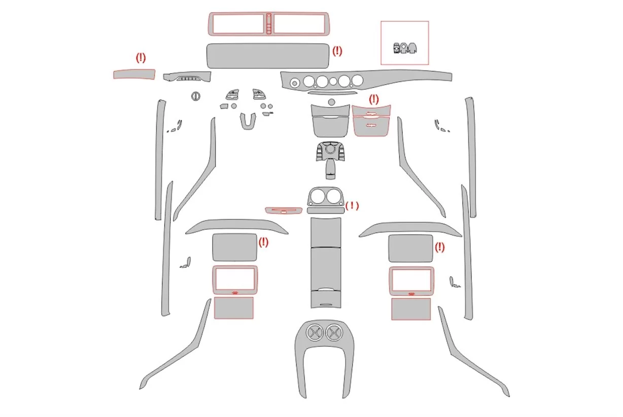 Plantilla de corte para envolver el interior del Mercedes-Benz Clase S W222 2013