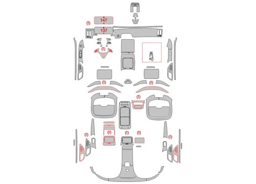 Plantilla de corte para envolver el interior del Mercedes-Benz Clase S Maybach Z223 2021