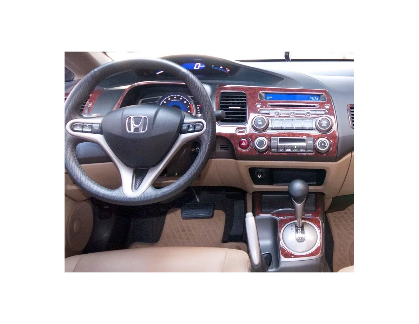 Honda Civic 06-11 Kit la décoration du tableau de bord 16-Pièce - 1 - habillage decor de tableau de bord