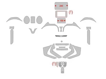 Plantilla de corte para envolver el interior del Mercedes-Benz Clase X 2017