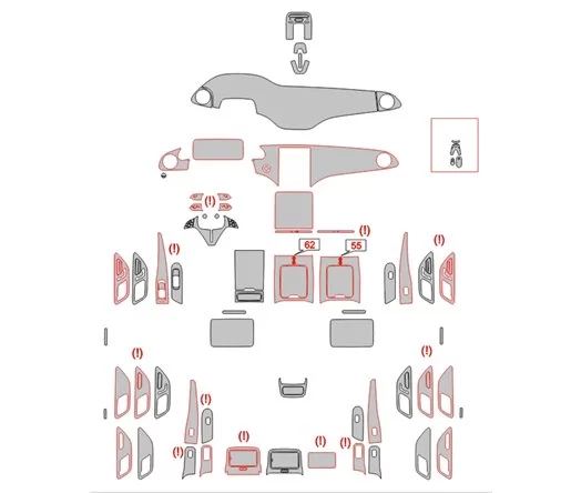 Modello di taglio per rivestimento interno Mercedes-Benz EQE V295 2022