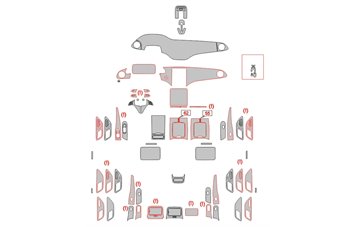 Plantilla de corte para envolver el interior del vehículo todoterreno Mercedes-Benz EQS X296 2022