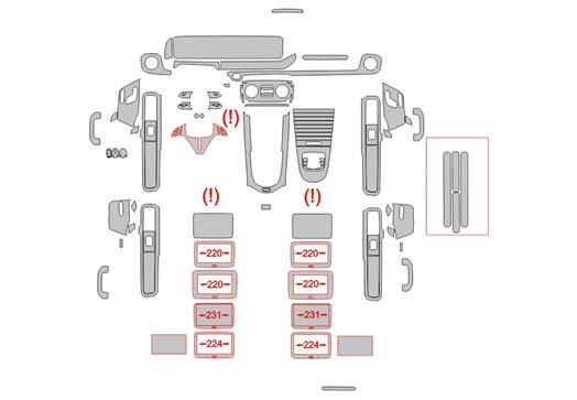 Mercedes-Benz G-Class W465 2024 Interior Wrap Cutting Template