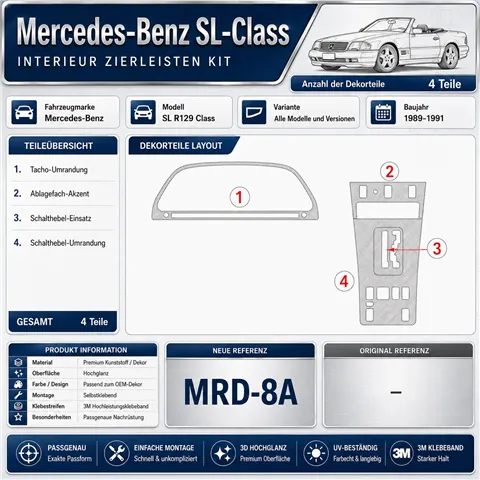 Mercedes Benz SL R129 Class 1989-1991 set completo kit salpicadero 3D