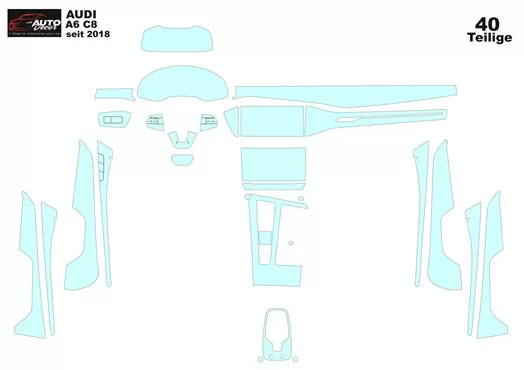 Audi A6 C8 2018 Modello di taglio per rivestimento interno auto