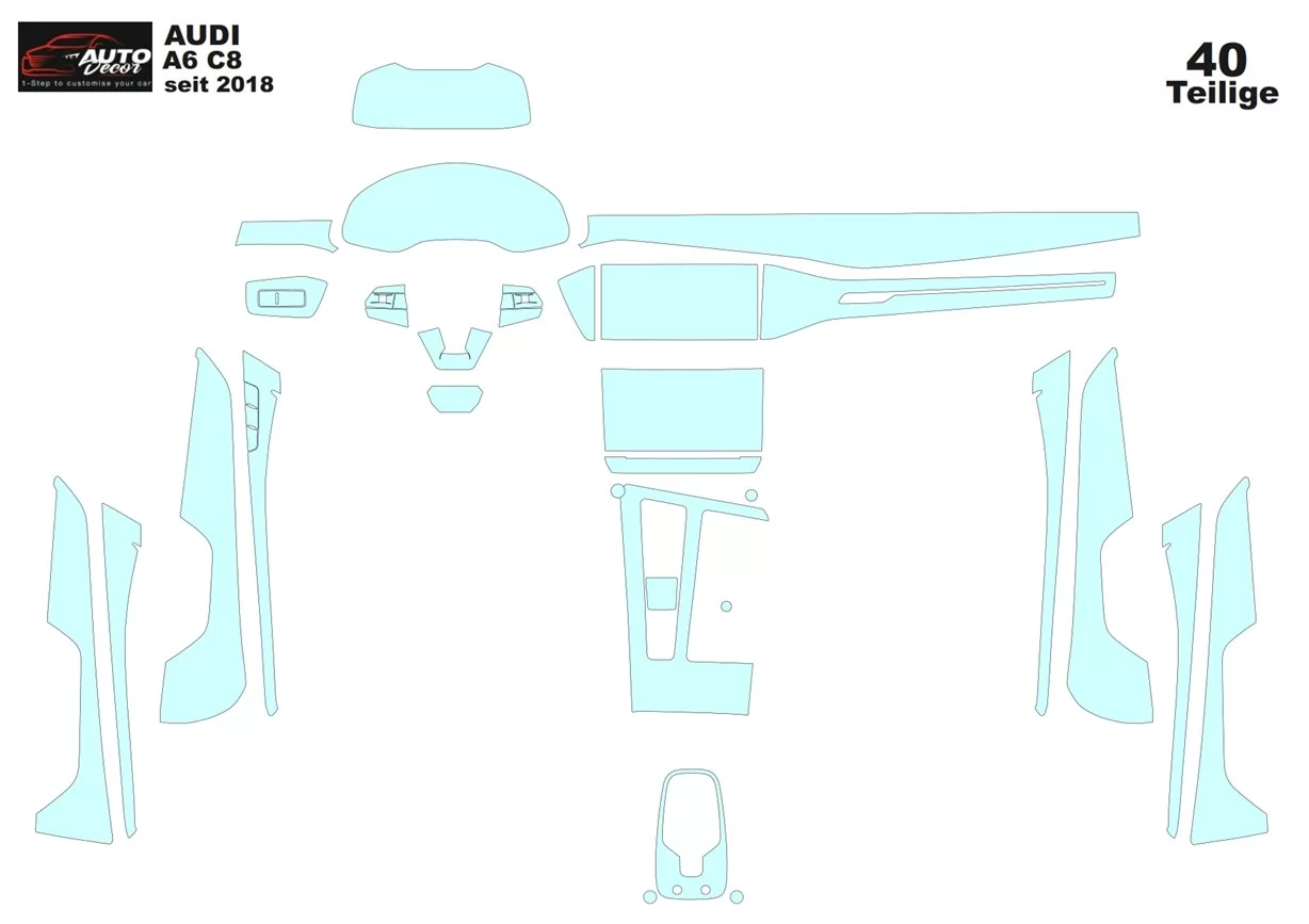 Modèle de découpe pour habillage intérieur de voiture Audi A6 C8 2018