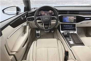 Audi A7 4K 2018 Auto Interieur Wrap Snij Sjabloon