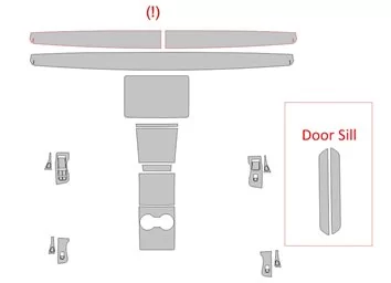 Plantilla de corte para envolver el interior del automóvil Tesla Model 3 2017