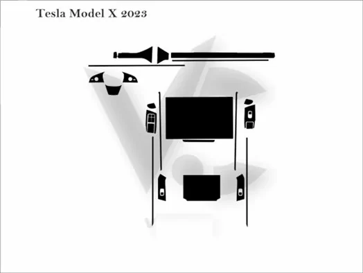 Tesla Model X 2021 Auto Interieur Wrap Snij Sjabloon