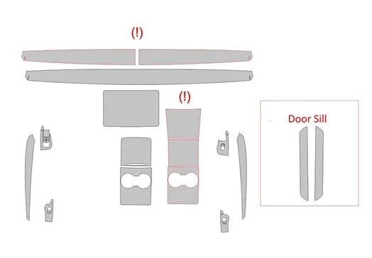  Tesla Model Y 2020 Car Interior Wrap Cutting Template